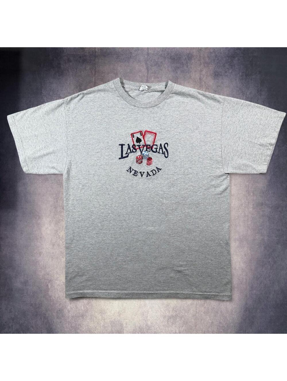 Las Vegas Nevada Embroidered gray t-shirt